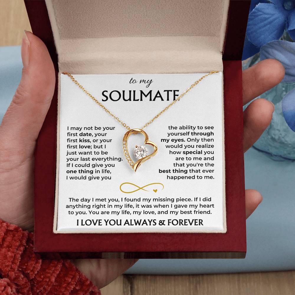 To My Soulmate Necklace Gift Set – Message Card Included