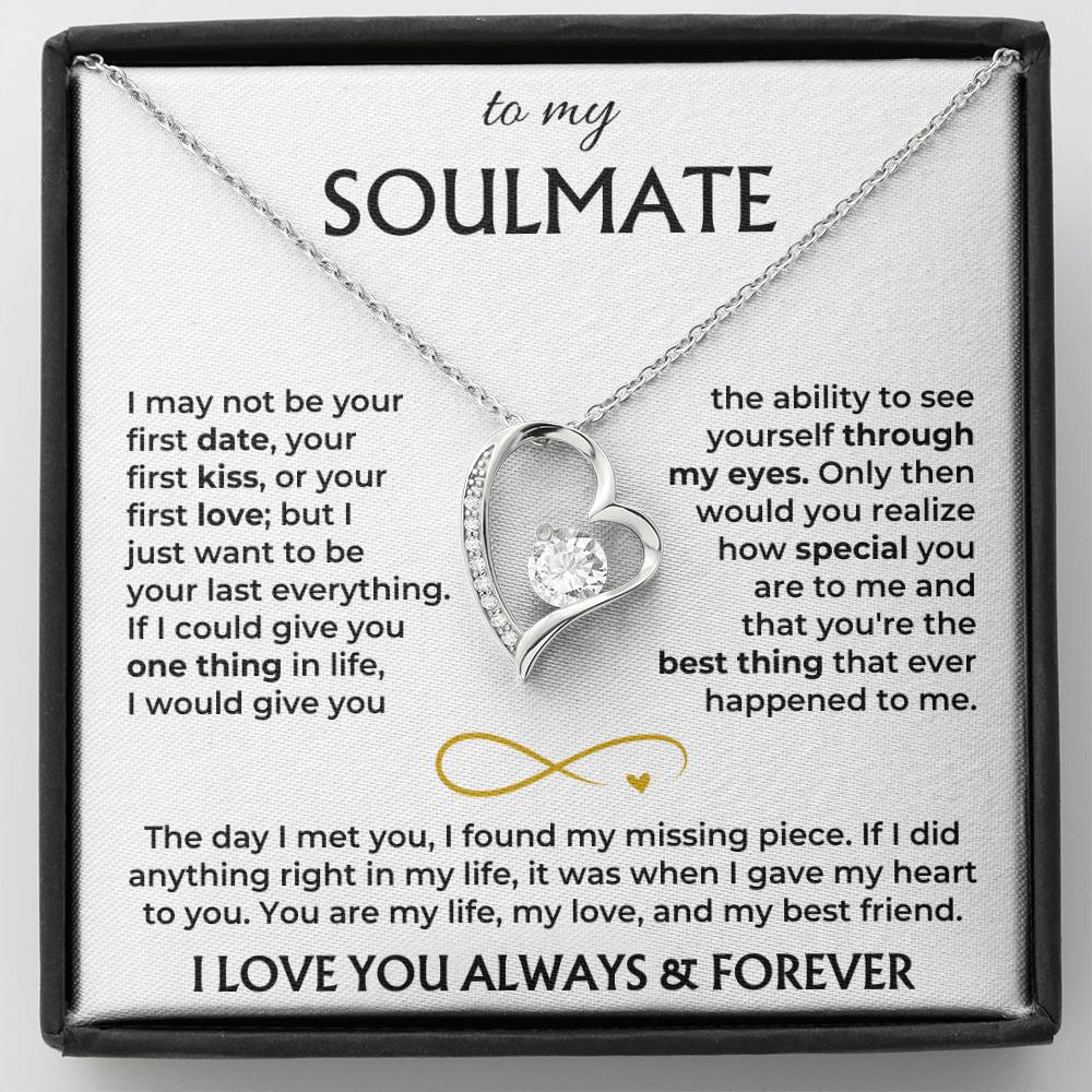 To My Soulmate Necklace Gift Set – Message Card Included