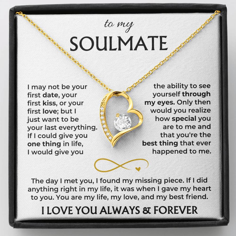 To My Soulmate Necklace Gift Set – Message Card Included