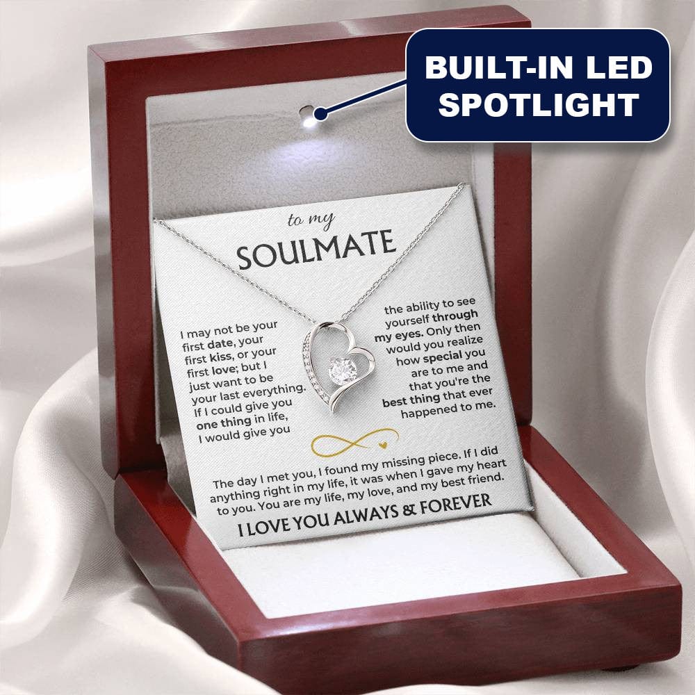 To My Soulmate Necklace Gift Set – Message Card Included