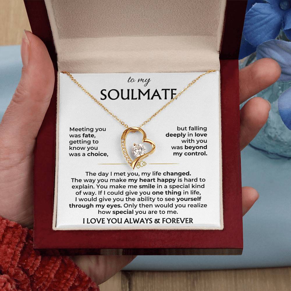 Soulmate Necklace Gift Set With Message Card