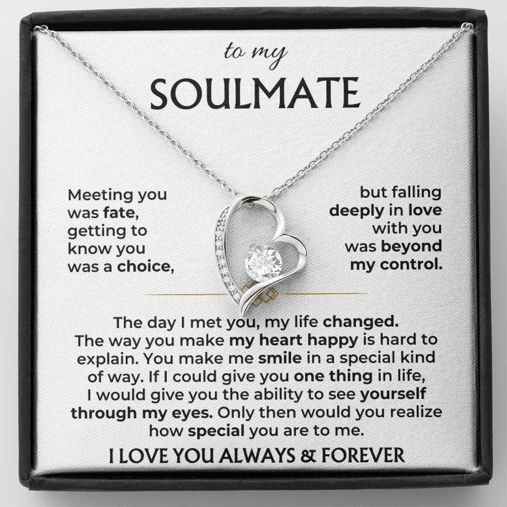 Soulmate Necklace Gift Set With Message Card