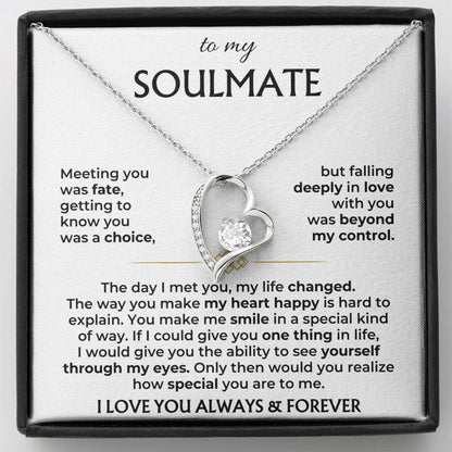 Soulmate Necklace Gift Set With Message Card