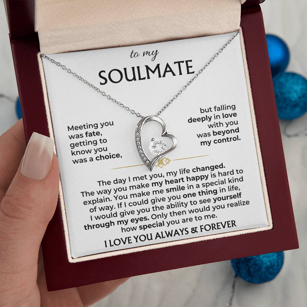 Soulmate Necklace Gift Set With Message Card