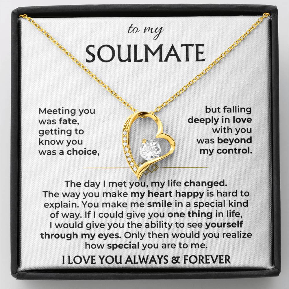Soulmate Necklace Gift Set With Message Card