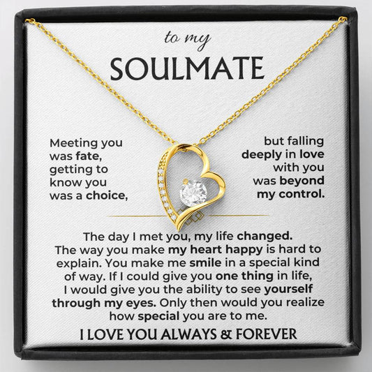 Soulmate Necklace Gift Set With Message Card