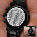 To My Stepped Up Dad - Engraved Premium Watch - SS235