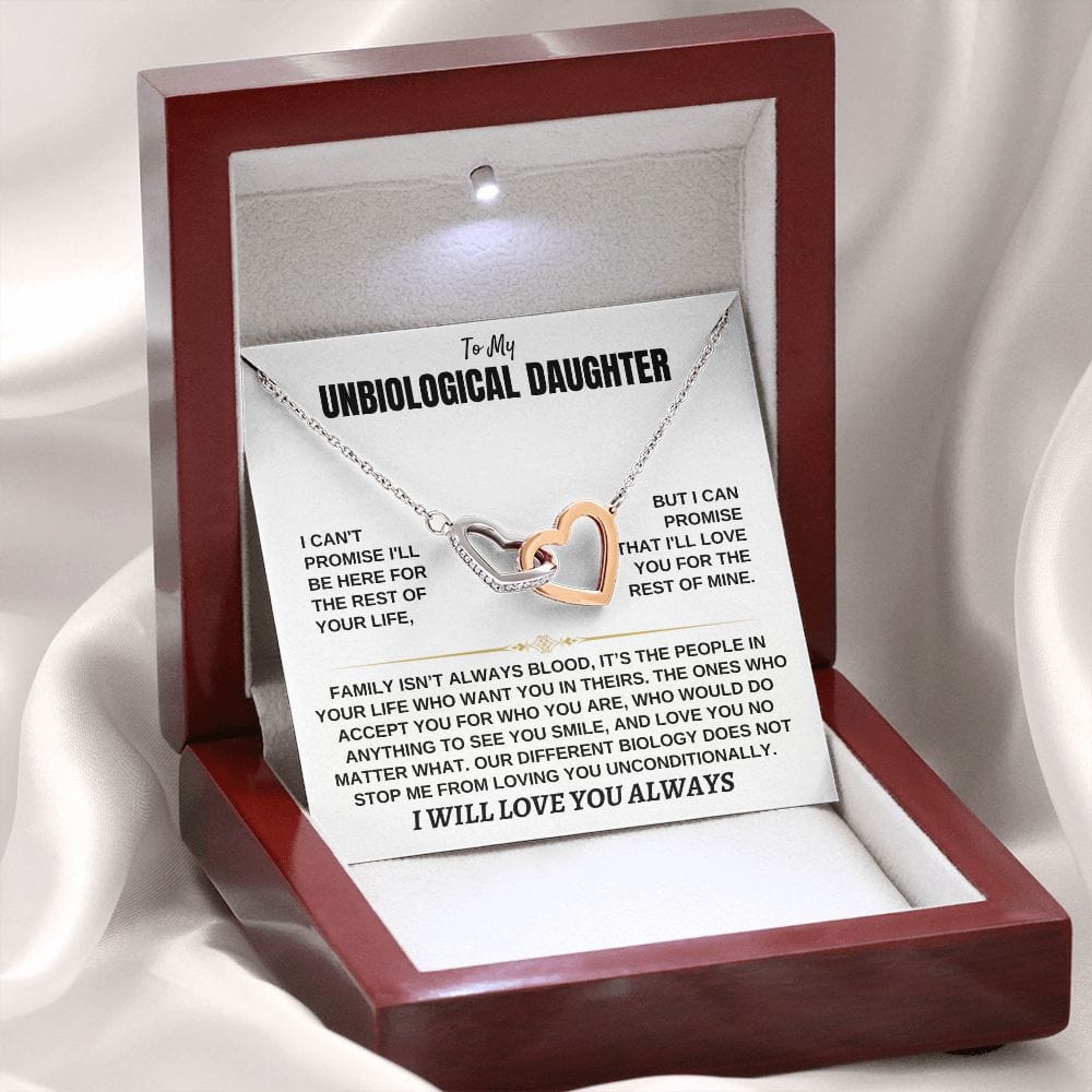 Unbiological Daughter gift set in mahogany style luxury box with LED light