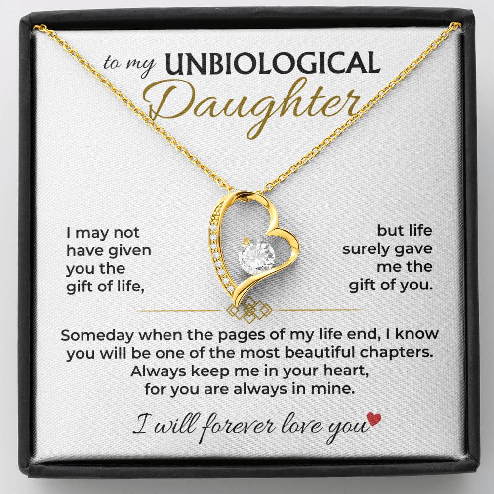 Forever Love pendant close-up, Unbiological Daughter gift set