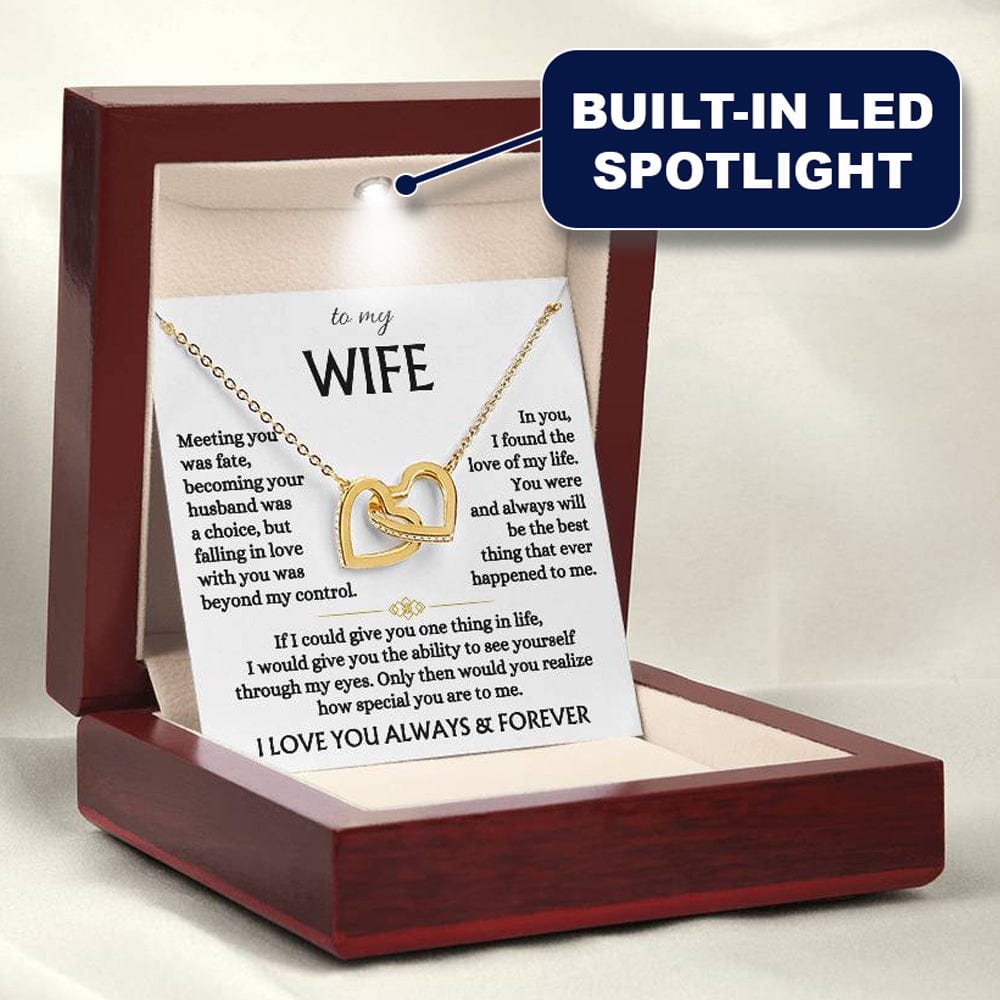 To My Wife - 18k Interlocked-Hearts Necklace Gift Set - SS568V3