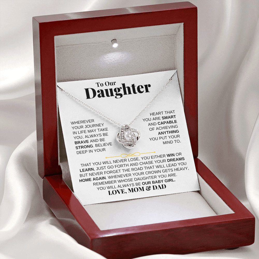 To Our Daughter - Love Knot Gift Set - From Mom & Dad- SS204LKMD
