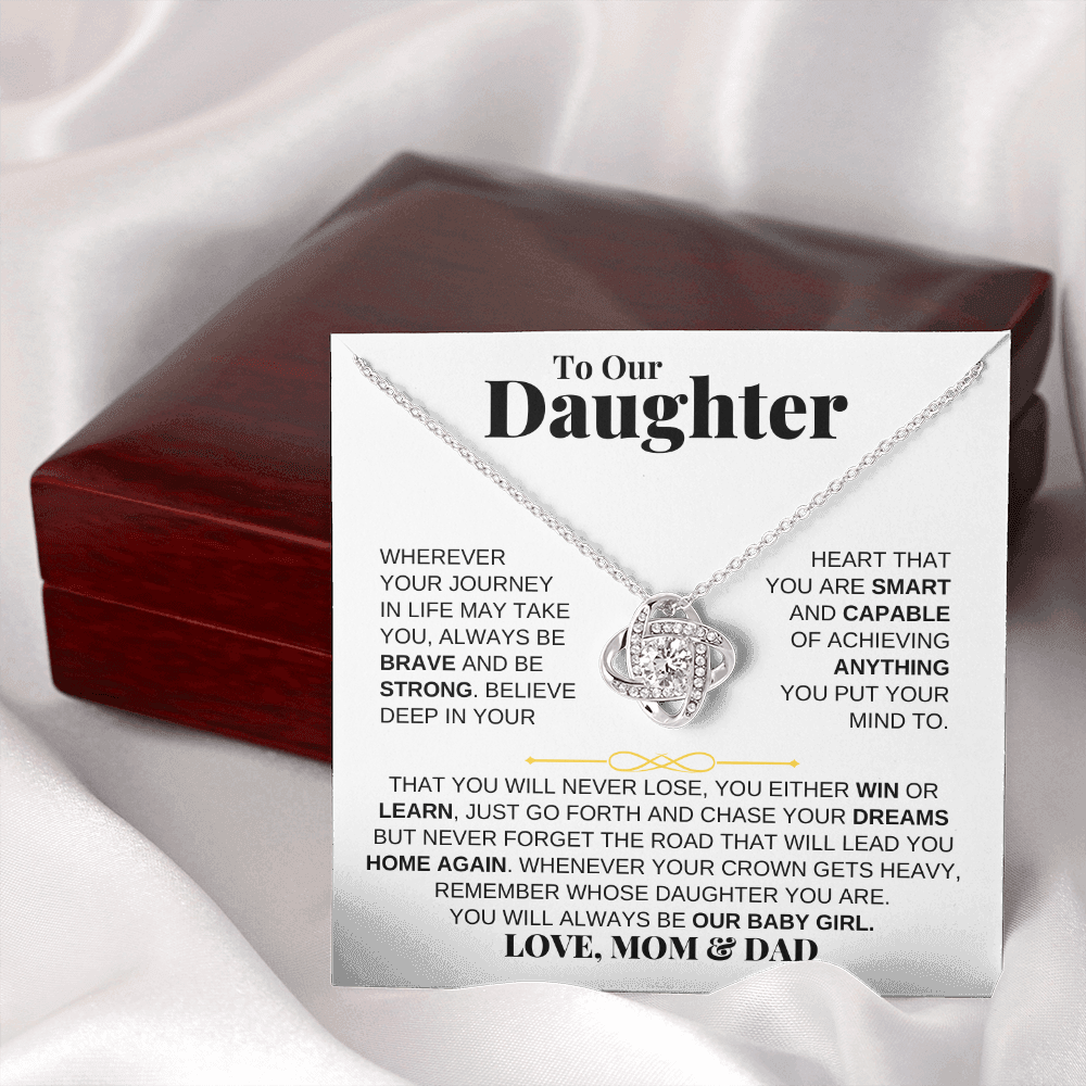 To Our Daughter - Love Knot Gift Set - From Mom & Dad- SS204LKMD