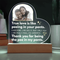 True Love Is Like Peeing In Your Pants - Custom Acrylic w/ LED Table Lamp - AC36v3