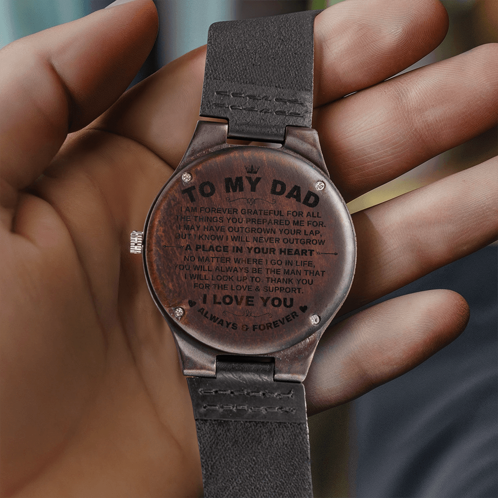 To My Dad - Premium Engraved Wood Watch - SS484V2
