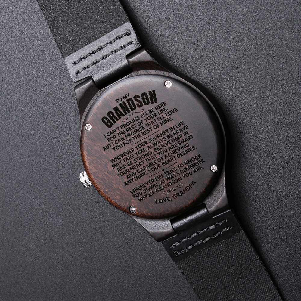 To My Grandson - Love, Grandpa - Engraved Wood Watch - SS146-GP