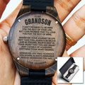 To My Grandson - Love, Grandpa - Engraved Wood Watch - SS146-GP
