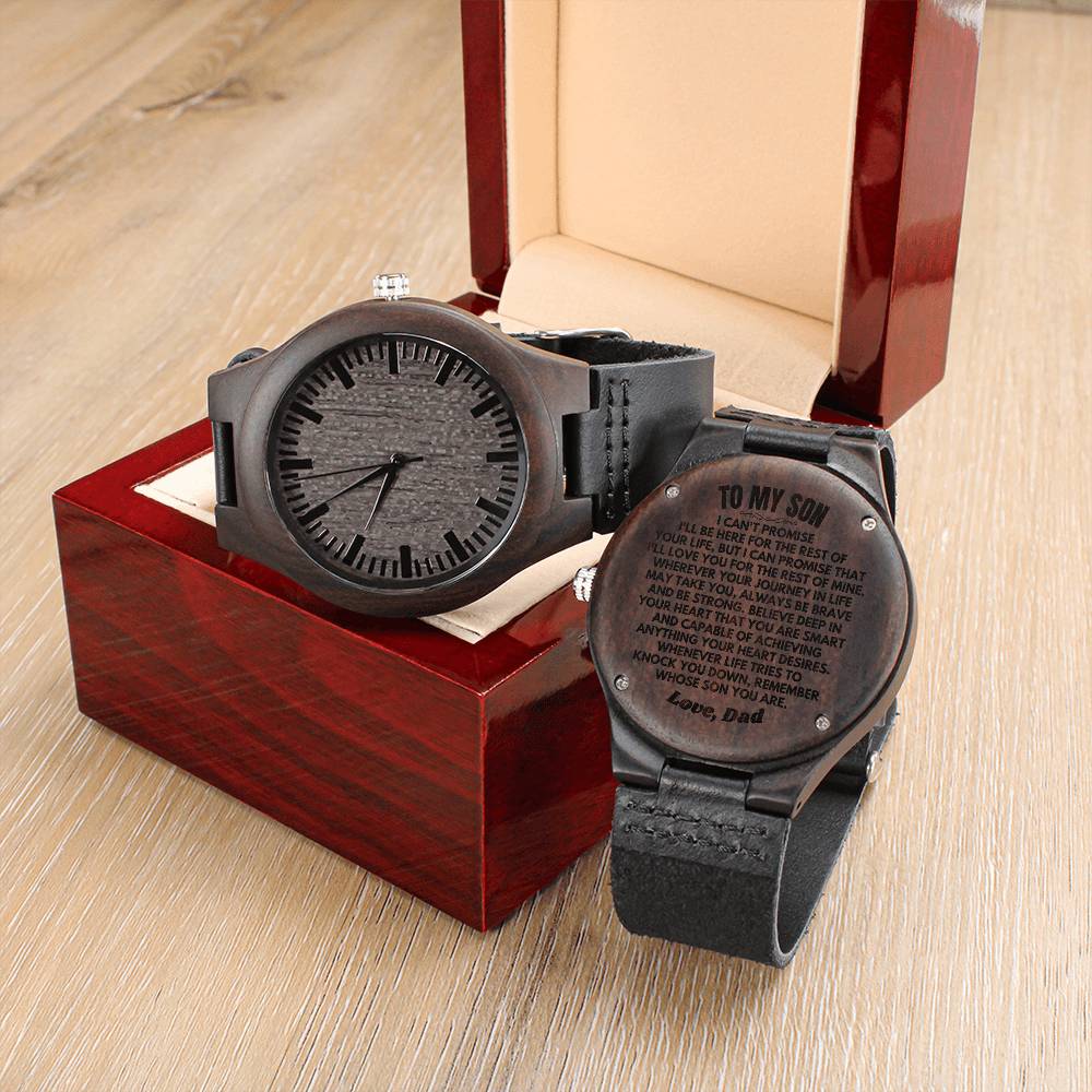 To My Son - Love, Dad - Engraved Wood Watch - SS146SD