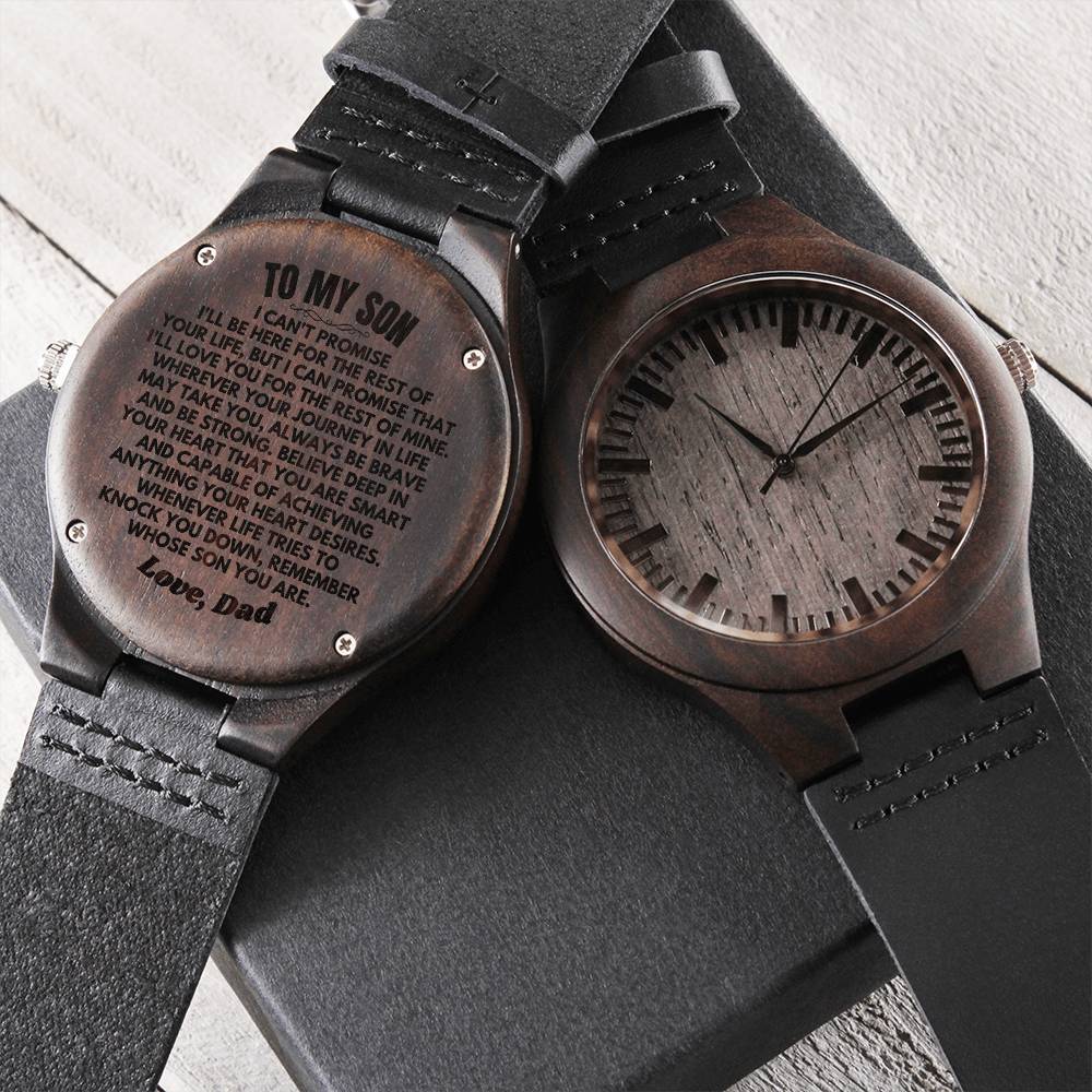 To My Son - Love, Dad - Engraved Wood Watch - SS146SD