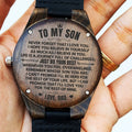 To My Son - Love, Dad - Engraved Wood Watch - SS482D