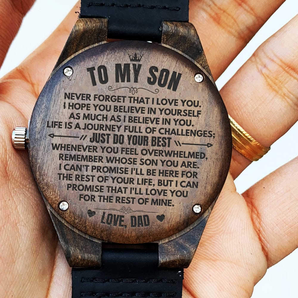 To My Son - Love, Dad - Engraved Wood Watch - SS482D