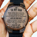 To My Son - Love, Mom - Engraved Wood Watch - SS480