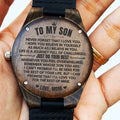To My Son - Love, Mom - Engraved Wood Watch - SS482