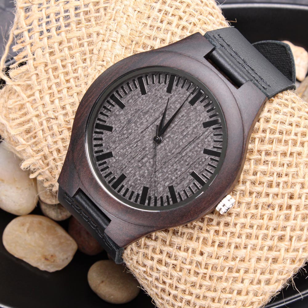To My Son - Love, Mom - Engraved Wood Watch - SS482M-V2