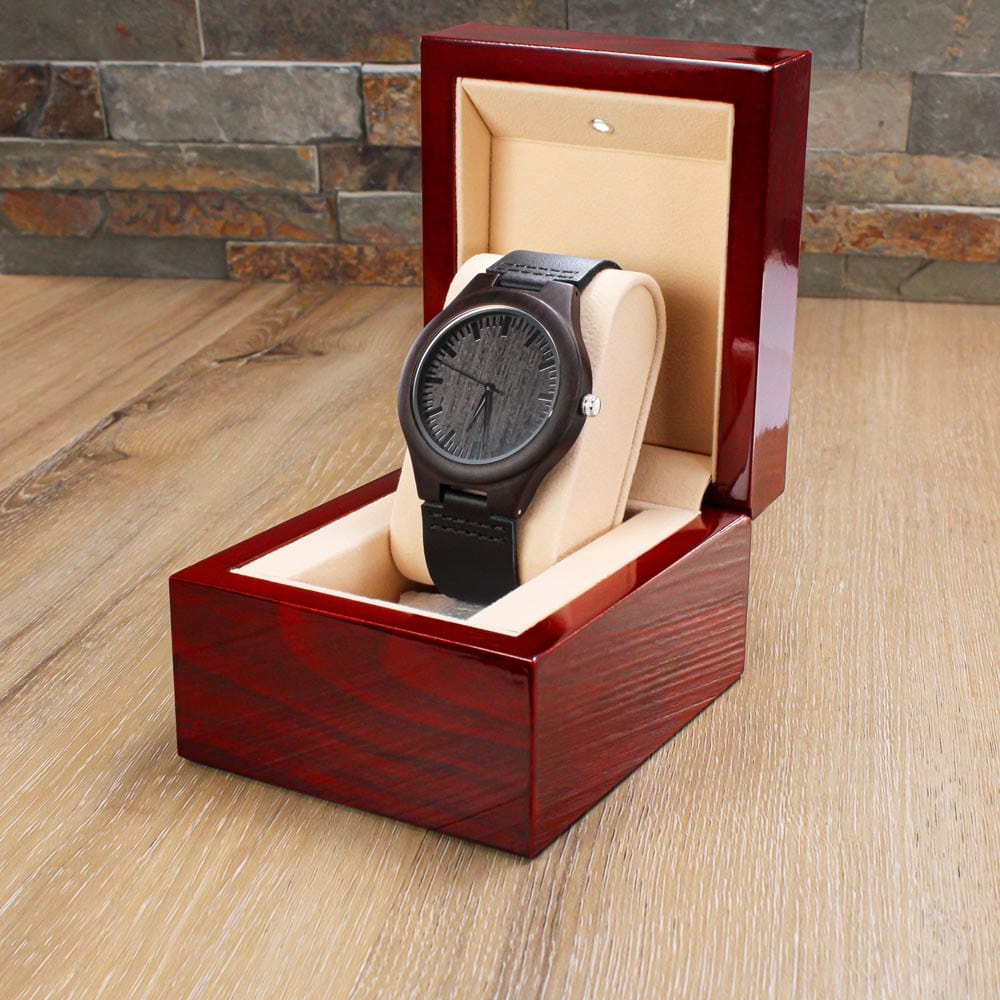 To My Son - Love, Mom - Engraved Wood Watch - SS492